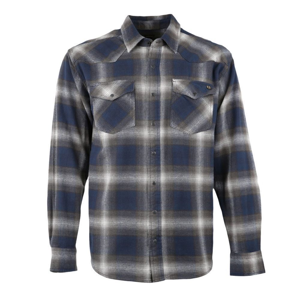 Noble Outfitters Brawny Snap Front Flannel Shirt Blue Medium NWT